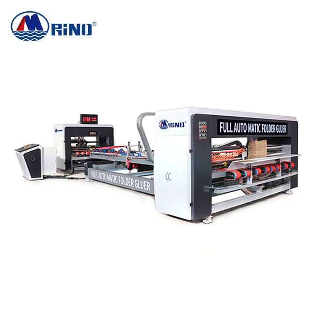 RINO Carton Box Folder Gluer Machine , 12kw Corrugated Box Pasting Machine 2600×1600mm